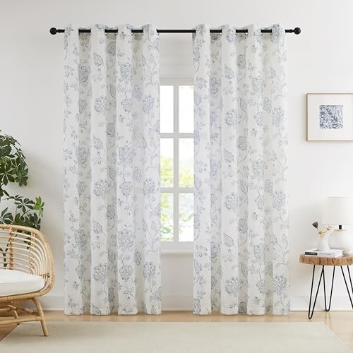 Voile vorhang blau 140x245cm - voile,